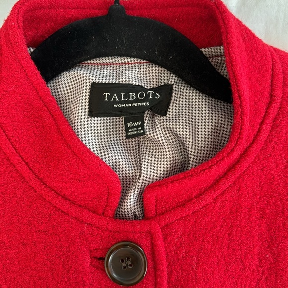 🌹Talbots Woman Petites red viscose/wool jacket with stand up collar. Size 16WP. - Picture 5 of 11